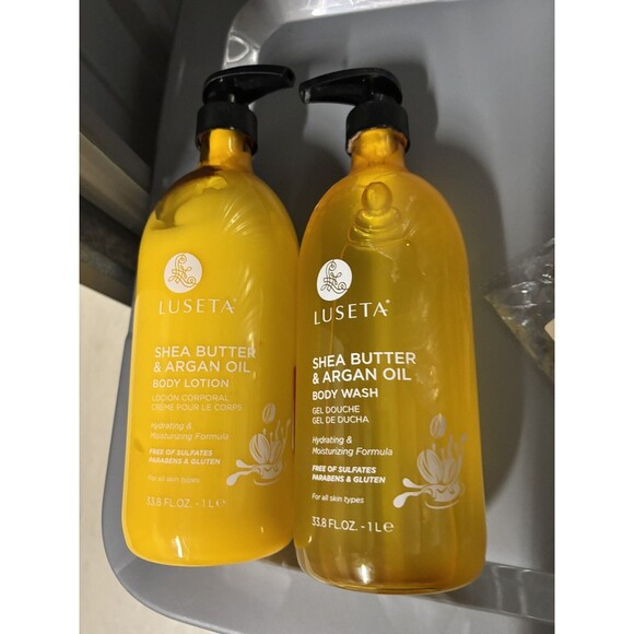 Luseta Shea Butter & Argan Oil Moisturizing Body Wash And Lotion 33.8 fl oz